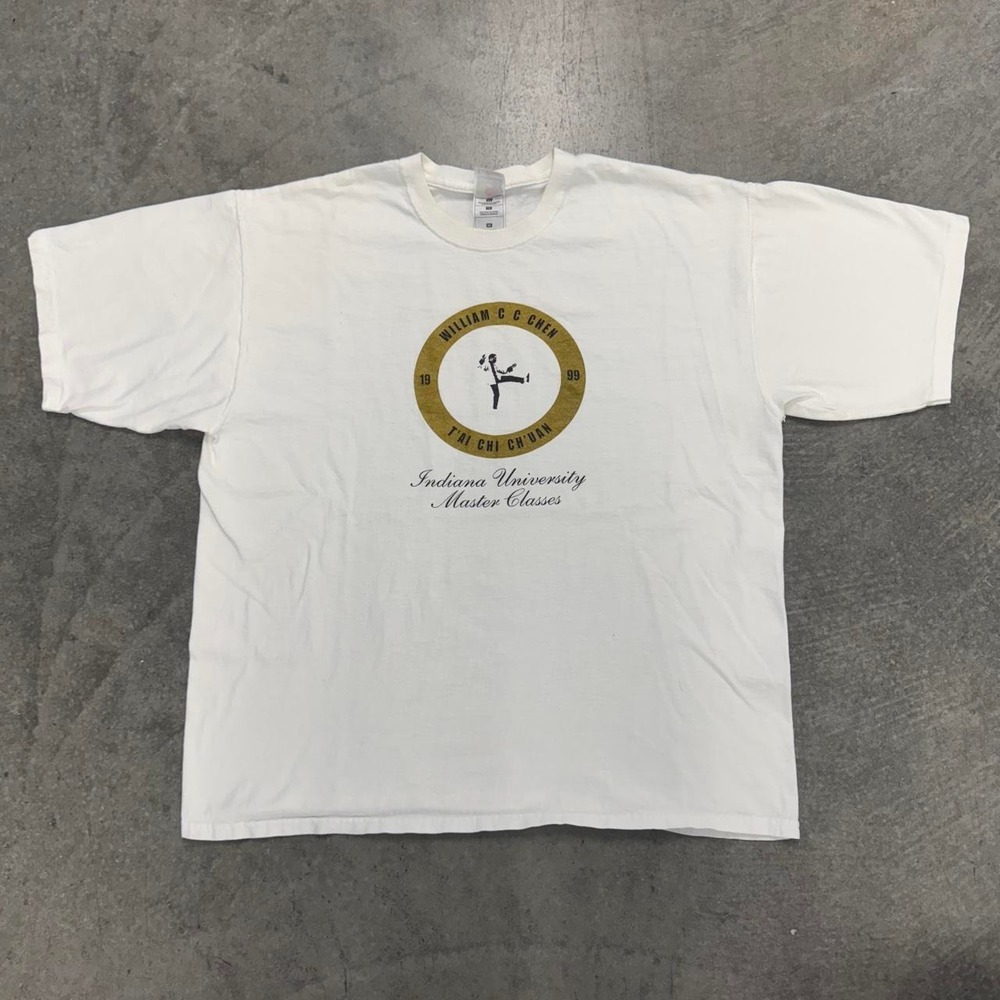 Vintage Indiana University T-shirt 90's Tai Chi White 90's Short Sleeve Fits L